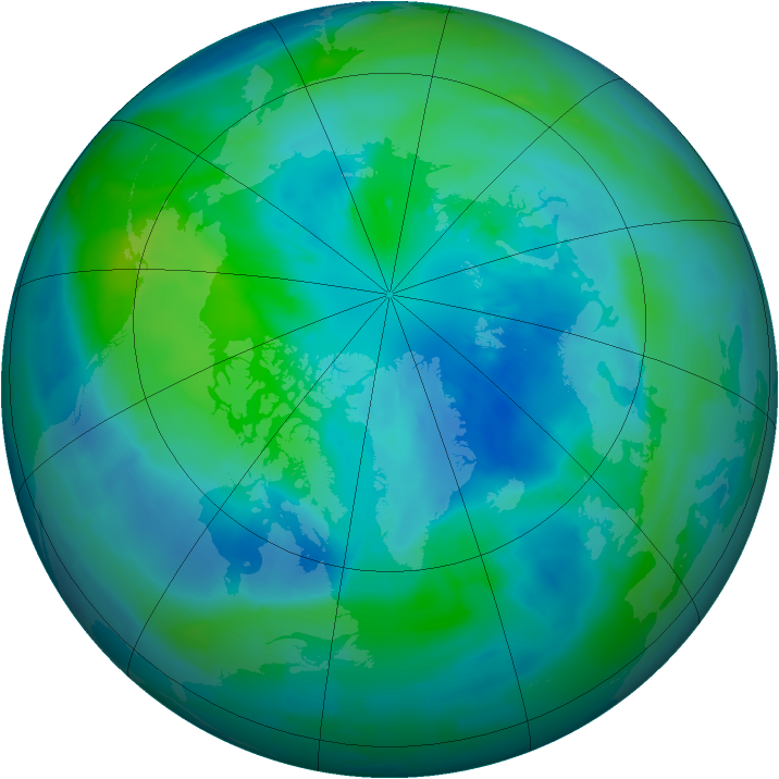 Arctic ozone map for 29 September 2012